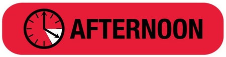 Pre-Printed Label UAL™ Auxiliary Label Red Paper Afternoon Black Medication Instruction 3/8 X 1-5/8 Inch