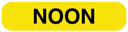 Pre-Printed Label UAL™ Auxiliary Label Yellow Paper NOON Black Medication Instruction 3/8 X 1-5/8 Inch
