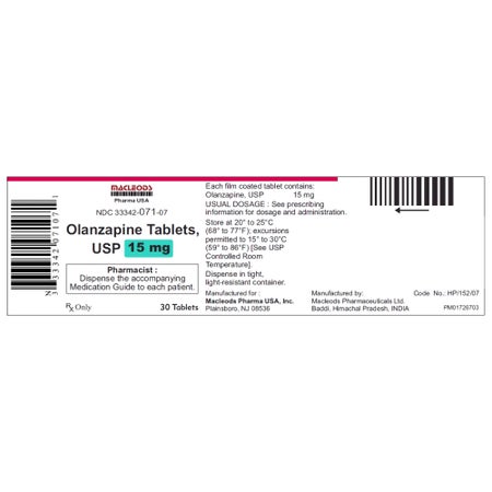 Olanzapine 15 mg Tablet 30 Tablets