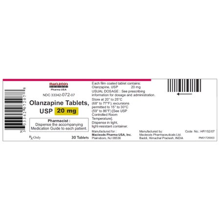 Olanzapine 20 mg Tablet 30 Tablets