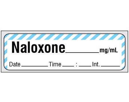 Drug Label Shamrock Syringe Label NALOXONE _____ mg / mL / Date _____ Time _____ Int. _____ Blue / White 1/2 X 1 Inch