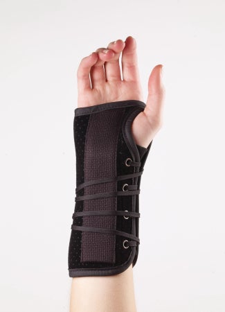 Wrist Splint Corflex® Alluminum / Suede Right Hand Black Small