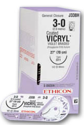 Absorbable Suture without Needle Coated Vicryl™ Polyglactin 910 Size 4-0