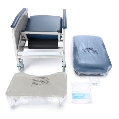 Recliner McKesson Blue Vinyl 5 Inch Casters