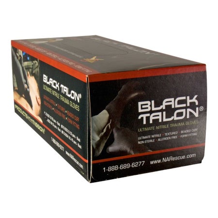 Exam Glove Black Talon® Medium NonSterile Nitrile Extended Cuff Length Fully Textured Black Not Rated