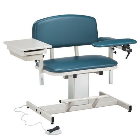Blood Drawing Chair Power Series Padded Flip Up Armrest Gunmetal Gray