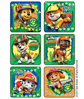 Sticker Disney® 75 per Pack PAW Patrol Jungle Patrol 2-1/2 X 2-1/2 Inch
