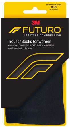 Compression Socks 3M™ Futuro™ Energizing Knee High Medium Black Closed Toe