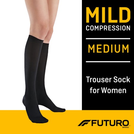 Compression Socks 3M™ Futuro™ Energizing Knee High Medium Black Closed Toe