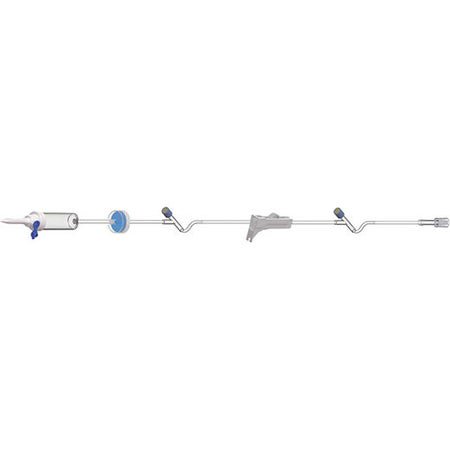 Primary IV Administration Set AMSafe® Gravity 2 Ports 15 Drops / mL Drip Rate Without Filter 100 Inch Tubing Solution