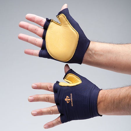 Impact Glove IMPACTO® Tool Grip Fingerless Large Black / Tan Left Hand