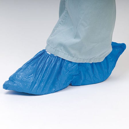 Shoe Cover Medline One Size Fits Most Shoe High Without Tread Blue NonSterile
