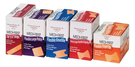Adhesive Strip Medi-First® Extra Heavy Weight Fabric Tan 7/8 X 1-1/2 Inch Sterile