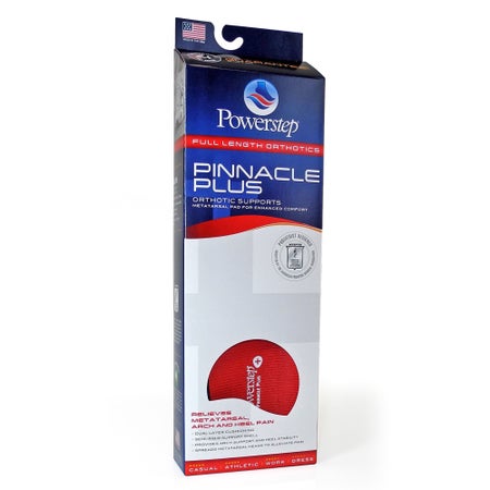 Orthotics Powerstep® Pinnacle Plus Full Length EVA / Polyester / Polypropylene / Poron® / VCT® Women 12 / Men 10 to 10.5 Black / Blue / Red