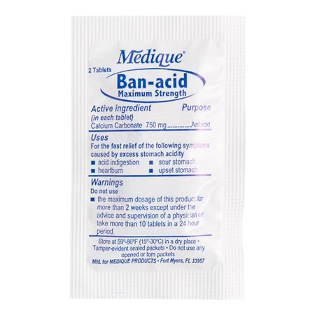 Antacid Ban-Acid® 750 mg Strength Chewable Tablet 150 per Box