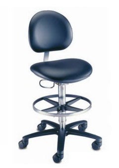 Lab Stool Millennium Series Contoured Backrest Pneumatic Height Adjustment 5 Casters Sapphire