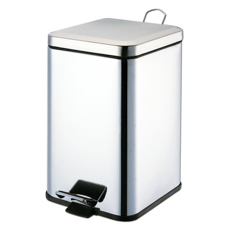 Trash Can Grafco® 21 Quart / 5.25 gal. Silver Stainless Steel Square