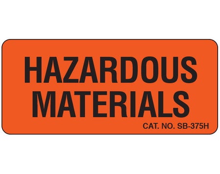 Pre-Printed Label Shamrock Caution Label Fluorescent Red Hazardous Materials Black Biohazard 1 X 2-1/4 Inch