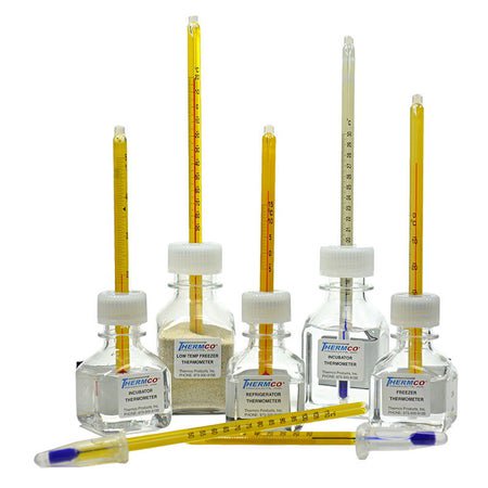 Liquid-in-Glass Thermometer Thermco® Accu-Safe Celsius -2° to +10°C Partial Immersion Door / Wall Mount Does Not Require Power