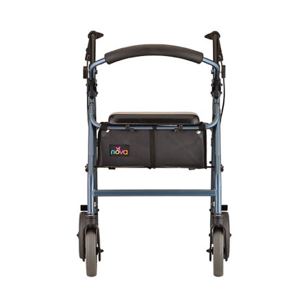 4 Wheel Rollator Zoom 24 Blue Adjustable Height / Folding Aluminum Frame