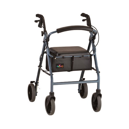 4 Wheel Rollator Zoom 24 Blue Adjustable Height / Folding Aluminum Frame