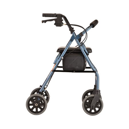 4 Wheel Rollator Zoom 24 Blue Adjustable Height / Folding Aluminum Frame