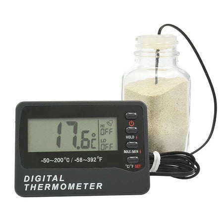 Digital Oven Thermometer Fahrenheit / Celsius -58° to +158°F (-50° to +70°C) Bottle Probe Battery Operated