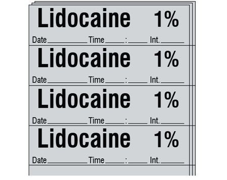 Drug Label Shamrock Anesthesia Label Tape Lidocaine 1% / Date _____ Time _____:_____ Int. _____ Gray 1/2 X 2 Inch