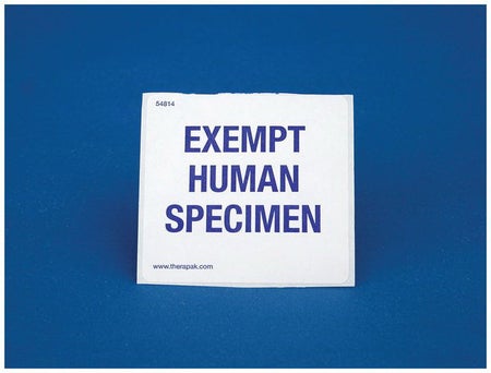 Pre-Printed Label Therapak™ Laboratory Use Black Paper EXEMPT HUMAN SPECIMEN Lab / Specimen 1 X 3-1/2 Inch