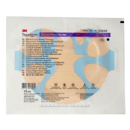 Foam Dressing 3M™ Tegaderm™ 7-1/4 X 8-3/4 Inch With Border Film Backing Silicone Adhesive Large Sacral Sterile