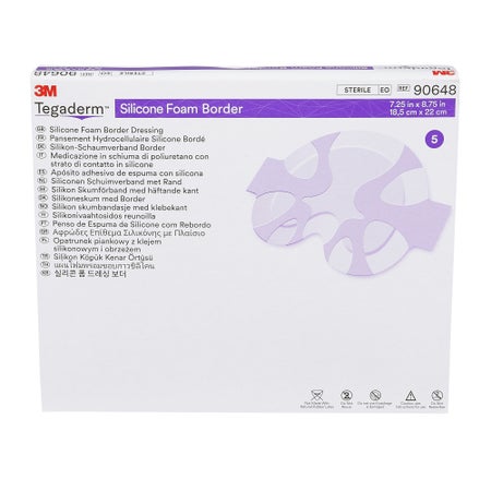 Foam Dressing 3M™ Tegaderm™ 7-1/4 X 8-3/4 Inch With Border Film Backing Silicone Adhesive Large Sacral Sterile