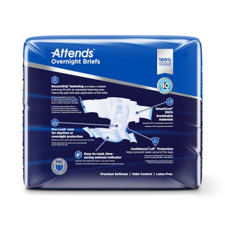 Incontinence Brief Attends® Overnight Adult X-Large Unisex Disposable Heavy Absorbency