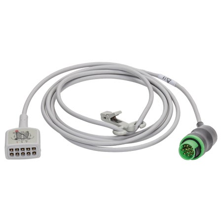 Multi-Link Cable 12 Foot, 3-Leads ECG Maternal, AHA, Round Connector