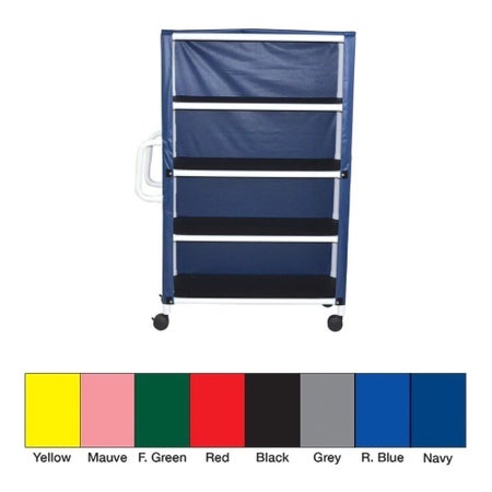 Linen Cart with Cover 4 Shelves 125 lbs. per Shelf Weight Capacity PVC 3 Inch Twin Casters