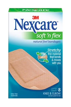 Adhesive Strip Nexcare™ Soft 'n Flex Fabric Tan 2 X 4 Inch Sterile