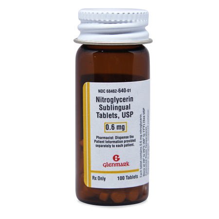 Nitroglycerin 0.6 mg Tablet 100 Tablets