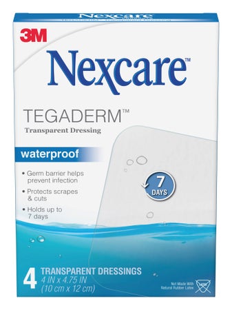 Transparent Film Dressing Nexcare™ Tegaderm™ 4 X 4-3/4 Inch 2 Tab Delivery Rectangle Sterile