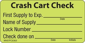 Crash Cart Label MedVision® 2-15/16 X 1-1/2 Inch Fluorescent Chartreuse