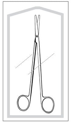 Dissecting Scissors Merit Sterile™ Metzenbaum-Lahey 5-1/2 Inch Length Floor / Office Grade Pakistani Stainless Steel Sterile Finger Ring Handle Curved Blunt Tip / Blunt Tip