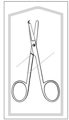 Stitch Scissors Merit Sterile™ Spencer 3-1/2 Inch Length Floor / Office Grade Pakistani Stainless Steel Sterile Finger Ring Handle Straight Blunt Tip / Blunt Tip