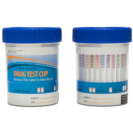 Drugs of Abuse Test Kit DrugConfirm™ Advanced AMP, BAR, BUP, BZO, COC, mAMP/MET, MDMA, MOP, MTD, OXY, PCP, THC 25 Tests CLIA Waived