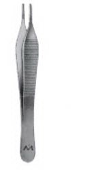 Tissue Forceps Marina Adson 4-3/4 Inch Length OR / Surgical Grade Stainless Steel NonSterile NonLocking Thumb Handle Straight Serrated Tips