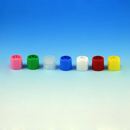 Globe® Scientific Tube Closure Polypropylene Screw Cap Yellow For Sample Storage Tubes