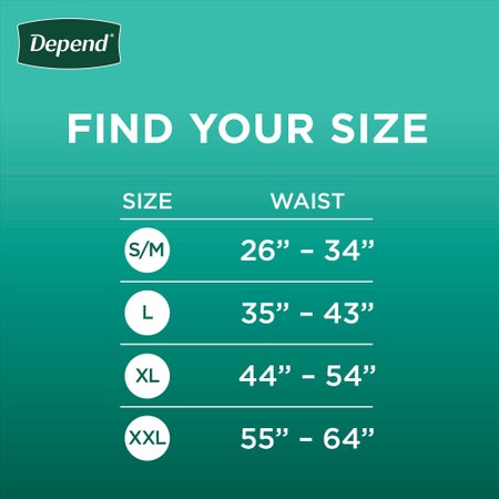 Absorbent Underwear Depend® Fresh Protection Waistband Style Adult X-Large Male Disposable Heavy Absorbency