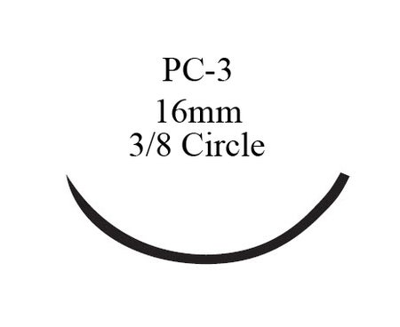 Absorbable Suture with Needle Coated Vicryl™ Polyglactin 910 PC-3 3/8 Circle Precision Conventional Cutting Needle Size 4-0 Braided