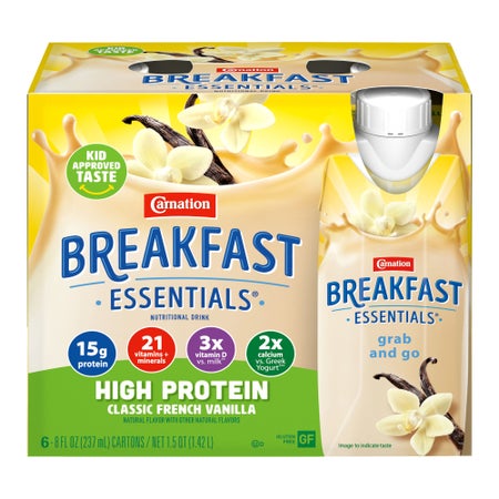 Oral Supplement Carnation Breakfast Essentials® High Protein French Vanilla Flavor Liquid 8 oz. Bottle