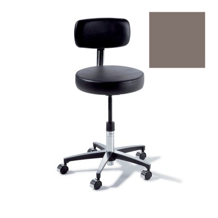 Manual Screw Adjust Stool Ritter® 275 Classic Series With Backrest Pneumatic Height Adjustment 5 Casters Latte