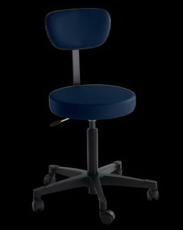 Exam Stool 4200 Series Tilting Adjustable Backrest Pneumatic Height Adjustment 5 Dual-Wheel Casters Navy Blue