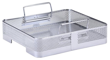 Instrument Basket Genesis® Perforated / Half Length Hard Coat Anodized Aluminum 4-1/5 X 9-1/3 X 10-3/5 Inch Outside Dimensions