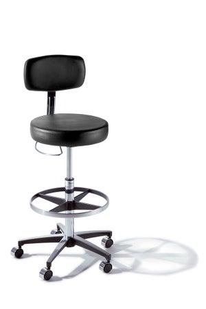 Exam Stool Ritter® 277 Classic Series With Backrest Pneumatic Height Adjustment 5 Casters Dark Linen
